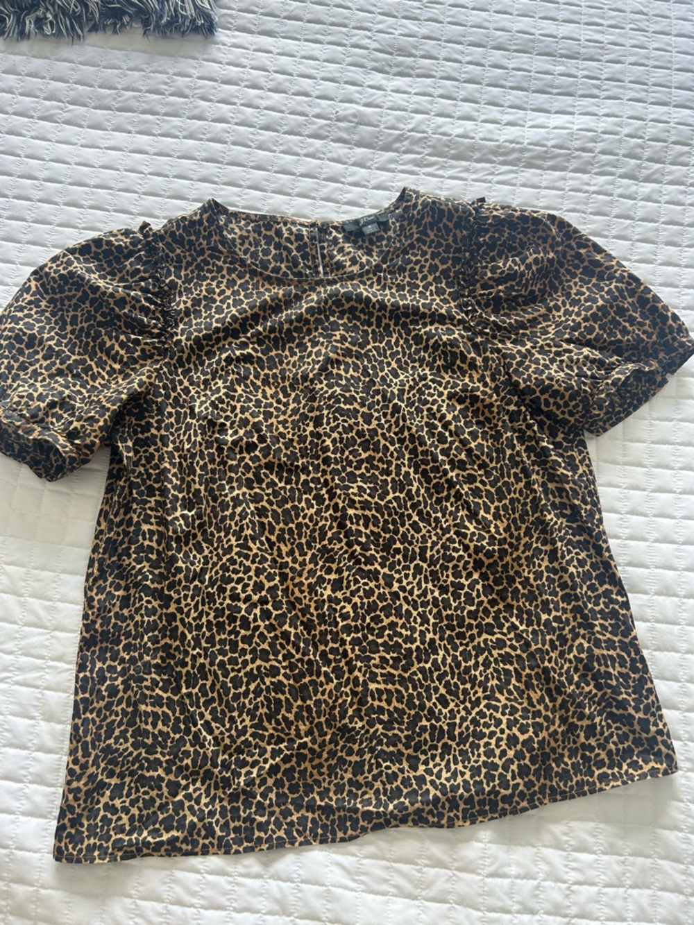 JCrew Leopard Print Short Sleeve Women’s Top - Brown/Black